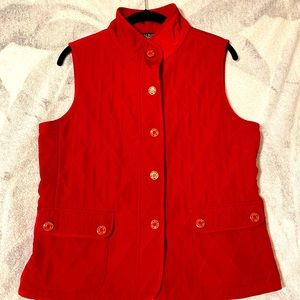 TALBOTS - RED QUILTED VEST